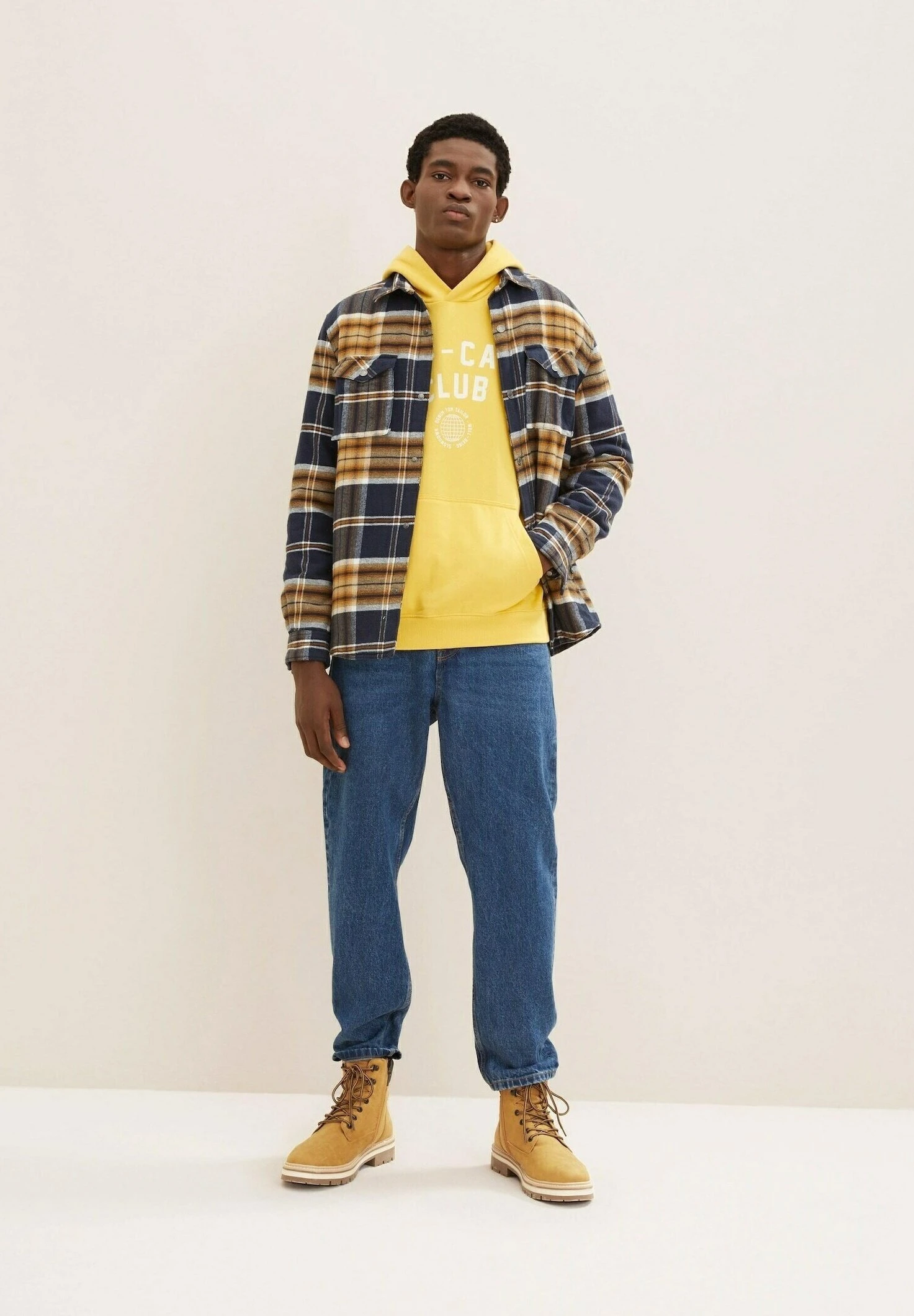 TOM TAILOR Denim Mit Textprint - Hoodie - Milky Sunflower Yellow 4 TOM TAILOR Denim Mit Textprint - Hoodie - Milky Sunflower Yellow - Afbeelding 2