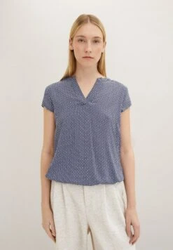 Tom Tailor Blouse - Navy Geometrical Design