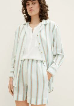 Tom Tailor Bermuda Mit - Shorts - Offwhite/Brown Vertical Stripe -Tom Tailor Winkel b5e76d7479e84910b4fa66897abadd35