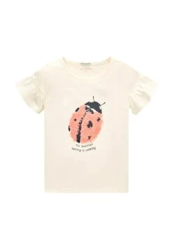 Tom Tailor Mit Rüschen  - T-Shirt Print - Wool White