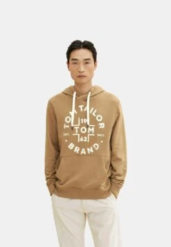 Tom Tailor Mit Kapuze Und Logoprint - Hoodie - Otter Brown