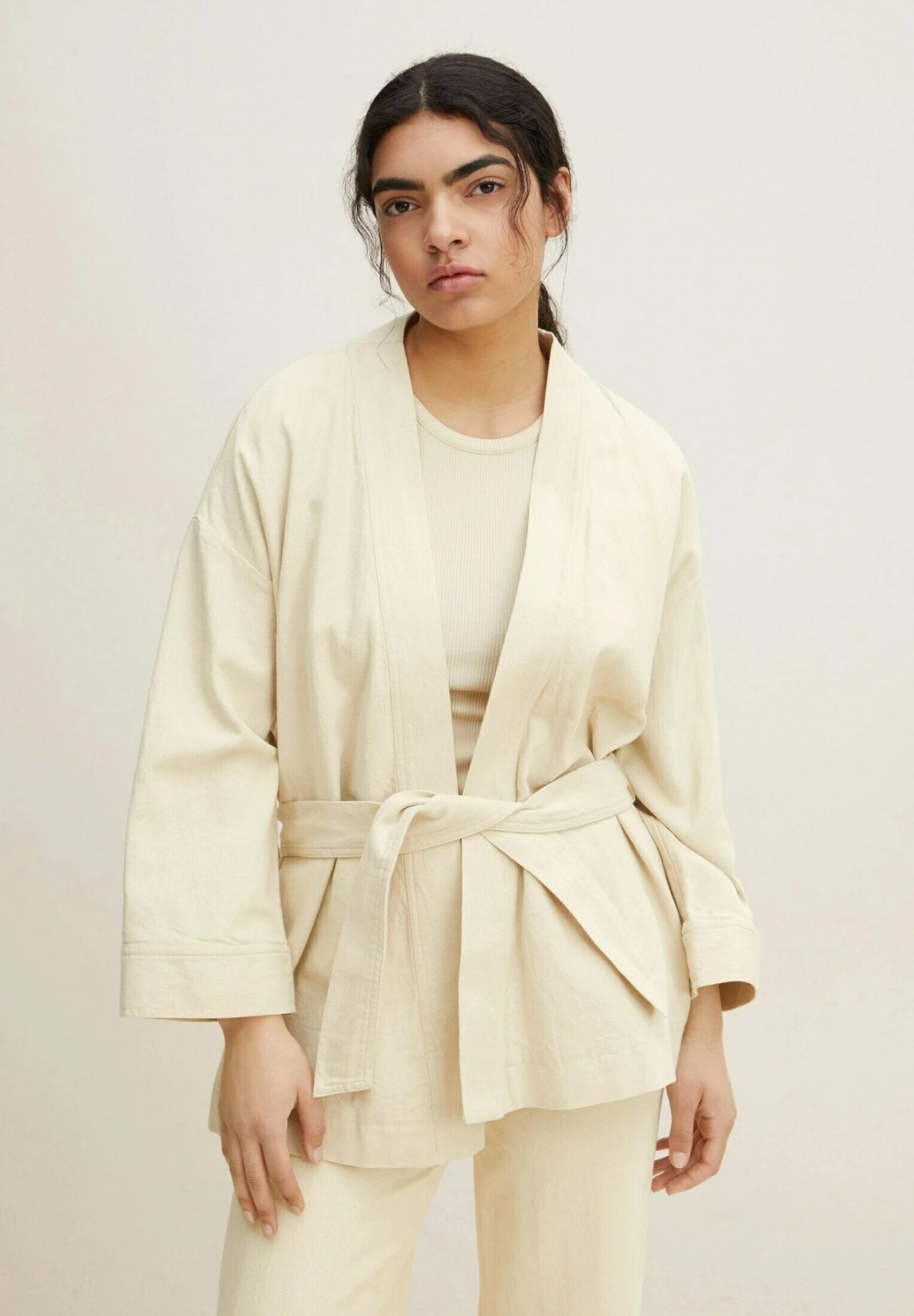 Tom Tailor Halflange Jas - Sand Stone Beige 3 Tom Tailor Halflange Jas - Sand Stone Beige