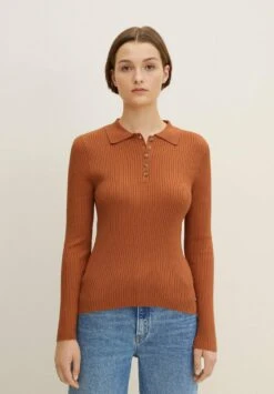 TOM TAILOR Denim Strukturierter- Poloshirt - Rusty Amber -Tom Tailor Winkel b7fd67ff0c934dcfb0cd526536be2971