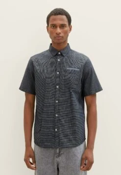 Tom Tailor Kurzarmh Mit Struktur - Overhemd - Navy Off White Structure