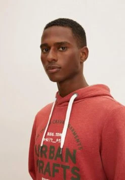 Tom Tailor Textprint - Hoodie - Chili Red White Melange -Tom Tailor Winkel b94d09bda0cc436185f6368217a92d9b