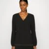 Tom Tailor Blouse V Neck With Tape Detail - Longsleeve - Deep Black -Tom Tailor Winkel b9547692b7fd4a73981c450d601c625a