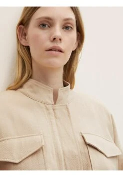 Tom Tailor Regular Fit - Halflange Jas - Silver Ecru -Tom Tailor Winkel ba06ea9a63294e22a2539f24326beed4