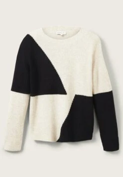 Tom Tailor Trui - Beige Black Color Block -Tom Tailor Winkel ba0a4a4eb781486da08be3cf94d4c499