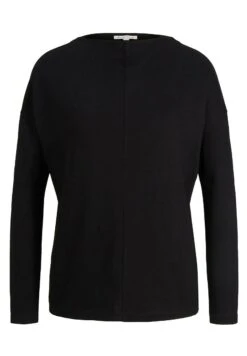 Tom Tailor Mit Umgeschlagenem Stehkragen - Longsleeve - Deep Black -Tom Tailor Winkel ba86d01225514e6bbb78f828000aee7b