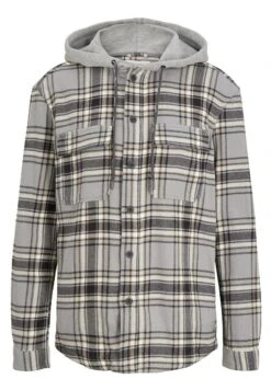 TOM TAILOR Denim Kapuzenhemd - Overhemd - Grey Off White Check