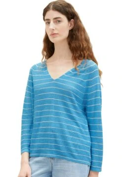 Tom Tailor Mit V Ausschnitt - Trui - Blue Offwhite Stripe -Tom Tailor Winkel badc903ddf924c0dafb99f3bdb86ce7a