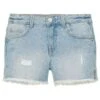 Tom Tailor Im Used-Look - Jeansshort - Used Light Stone Blue Denim