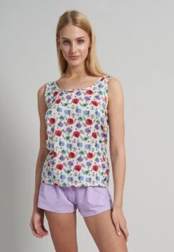 Tom Tailor Shorty - Pyjama - Weiß Mittel Multicolor