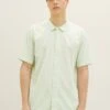 TOM TAILOR Denim Kurzarm - Overhemd - Green Woolwhite Slub Structure -Tom Tailor Winkel bd4f5f1797e74e5287af39527d7dd8a1