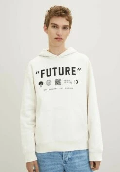 TOM TAILOR Denim Mit Textprint - Hoodie - Soft Light Beige