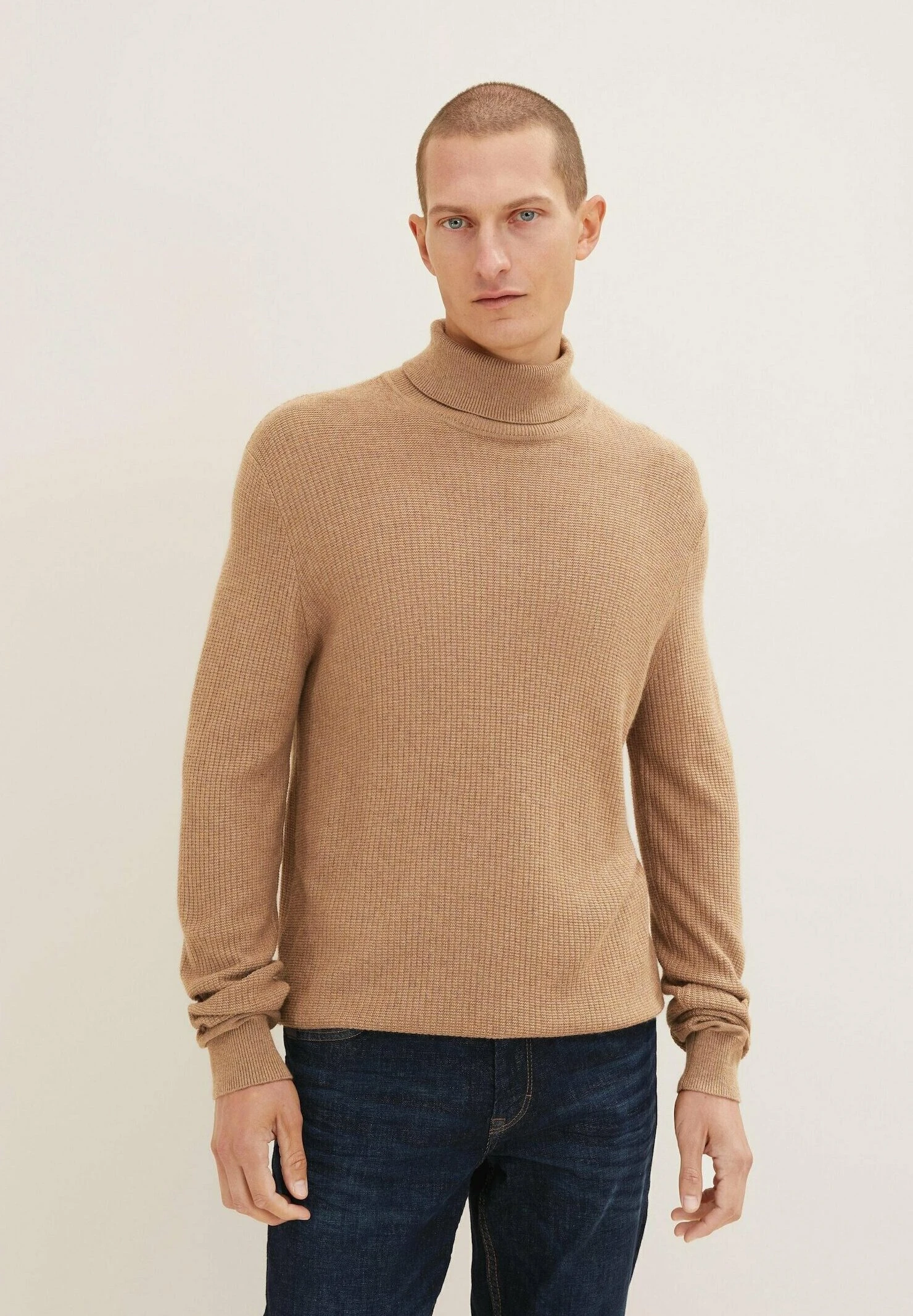 Tom Tailor Strukturierter Rollkragen - Trui - Havana Brown Melange 3 Tom Tailor Strukturierter Rollkragen - Trui - Havana Brown Melange