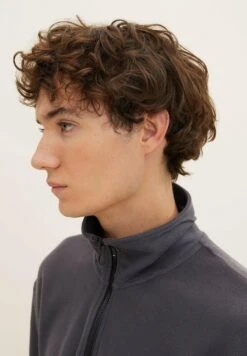 TOM TAILOR Denim Strukturiertes Langarm Stehkra - Longsleeve - Coal Grey -Tom Tailor Winkel c01c86f342f440929b347710fb9a3e81