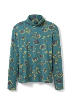 Tom Tailor Mit Rollkragen  - Longsleeve - Teal Blue Flower Design -Tom Tailor Winkel c0476a745fd4440dbcd96e589083a1b1