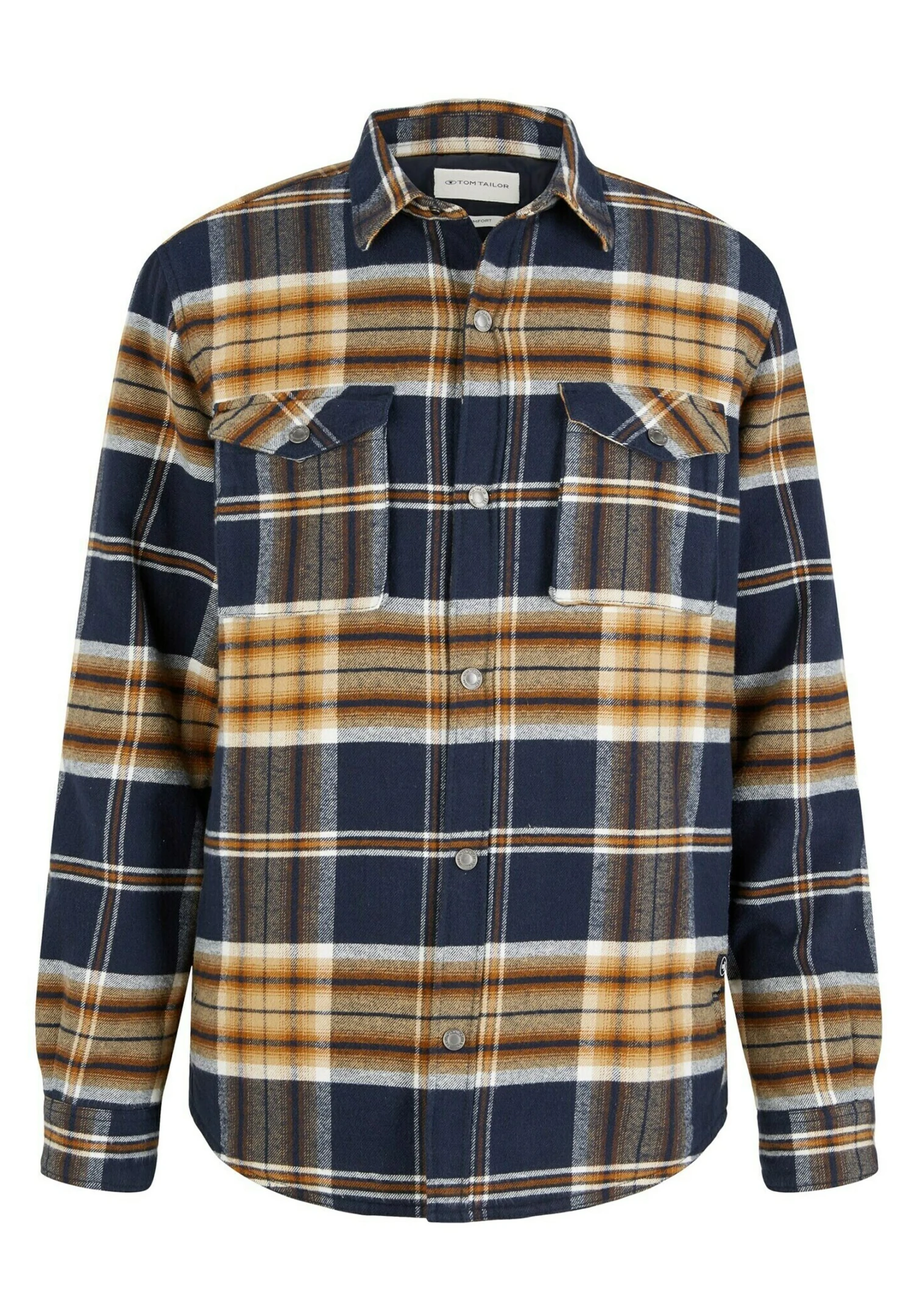 Tom Tailor Regular Fit Mit Karomuster - Overhemd - Navy Brown Big Check 7 Tom Tailor Regular Fit Mit Karomuster - Overhemd - Navy Brown Big Check - Afbeelding 5