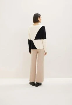 Tom Tailor Trui - Beige Black Color Block -Tom Tailor Winkel c36c98cfbf954dd0979131166698ac8d