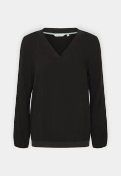 Tom Tailor Blouse V Neck With Tape Detail - Longsleeve - Deep Black -Tom Tailor Winkel c3cf40c307584777a13f07382cbb54d3