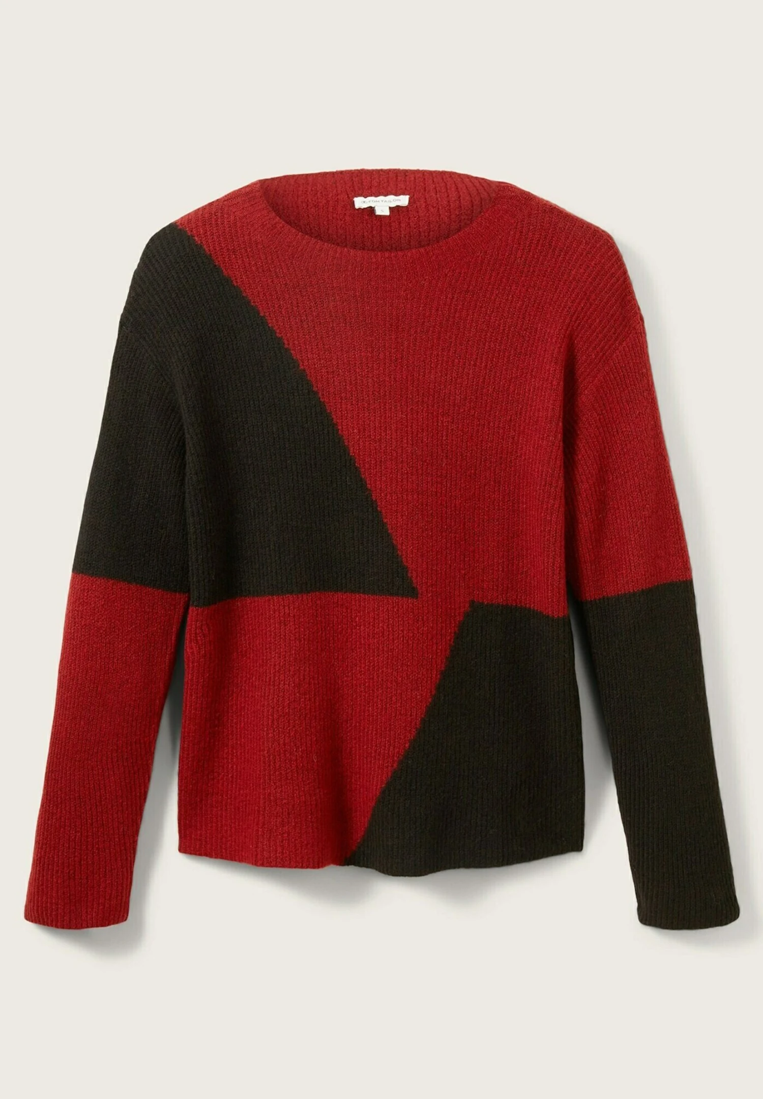 Tom Tailor Trui - Maroon Black Color Block 9 Tom Tailor Trui - Maroon Black Color Block - Afbeelding 7