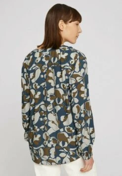 Tom Tailor Blouse - Blue Sepia Floral Design -Tom Tailor Winkel c4687c0f4da84da3ad168d43db53fcda