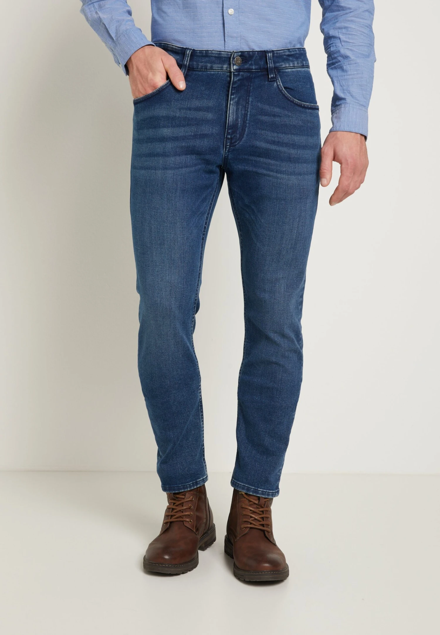 Tom Tailor Josh - Straight Leg Jeans - Mid Stone Blue 3 Tom Tailor Josh - Straight Leg Jeans - Mid Stone Blue