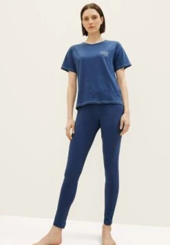 Tom Tailor Bodywear Mit Textprint Set - Pyjama - Blue Dark Solid