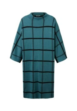 Tom Tailor Gebreide Jurk - Teal Blue Knit Check Design -Tom Tailor Winkel c57680aac07e474badcae6e375797a12