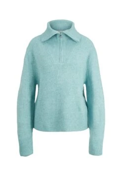 TOM TAILOR Denim Mit Troyer Kragen  - Trui - Reef Blue Melange -Tom Tailor Winkel c639e35425b747bca4563ba27f0764b2