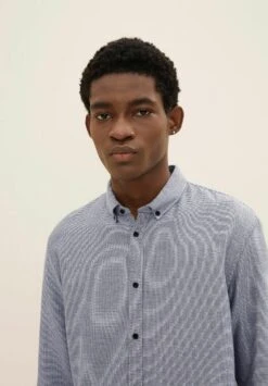 TOM TAILOR Denim Mit Struktur - Overhemd - Light Beige Black Structure -Tom Tailor Winkel c8fb3a2ba89b4581955ab9fb836cd46c