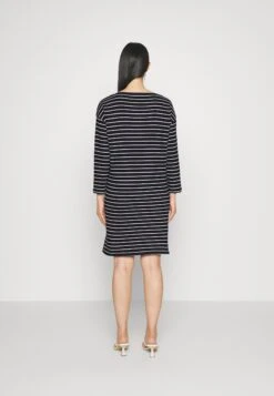 Tom Tailor Dress With Structure - Jurk - Navy/Offwhite -Tom Tailor Winkel c98c0dc7dcbe4b208405e6043bd54615