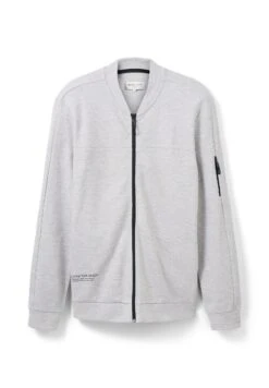 TOM TAILOR Denim Mit Print  - Sweater Met Rits - Light Stone Grey Melange -Tom Tailor Winkel ca6cd813f6624926bef0f330cce104a5