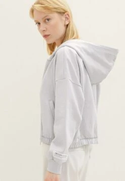 TOM TAILOR Denim Sweater Met Rits - Basic Light Grey Melange -Tom Tailor Winkel ca8397cccd3e4ed6899122a46c8099d3