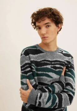 TOM TAILOR Denim Trui - Green Black Marble Jacquard -Tom Tailor Winkel cac1524a736d4d1d9d48afde7a7bbbd8