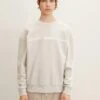 TOM TAILOR Denim Mit Logo Print  - Sweater - Light Dove Grey