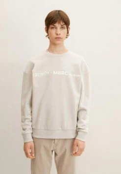 TOM TAILOR Denim Mit Logo Print  - Sweater - Light Dove Grey