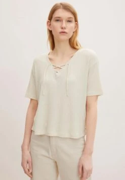 TOM TAILOR Denim Mit Schnürung - Blouse - Soft Beige Solid
