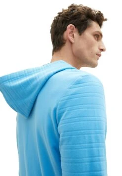 Tom Tailor Strukturierte- Sweater Met Rits - Rainy Sky Blue -Tom Tailor Winkel cdd78c60c3f94280a147861559ac790b