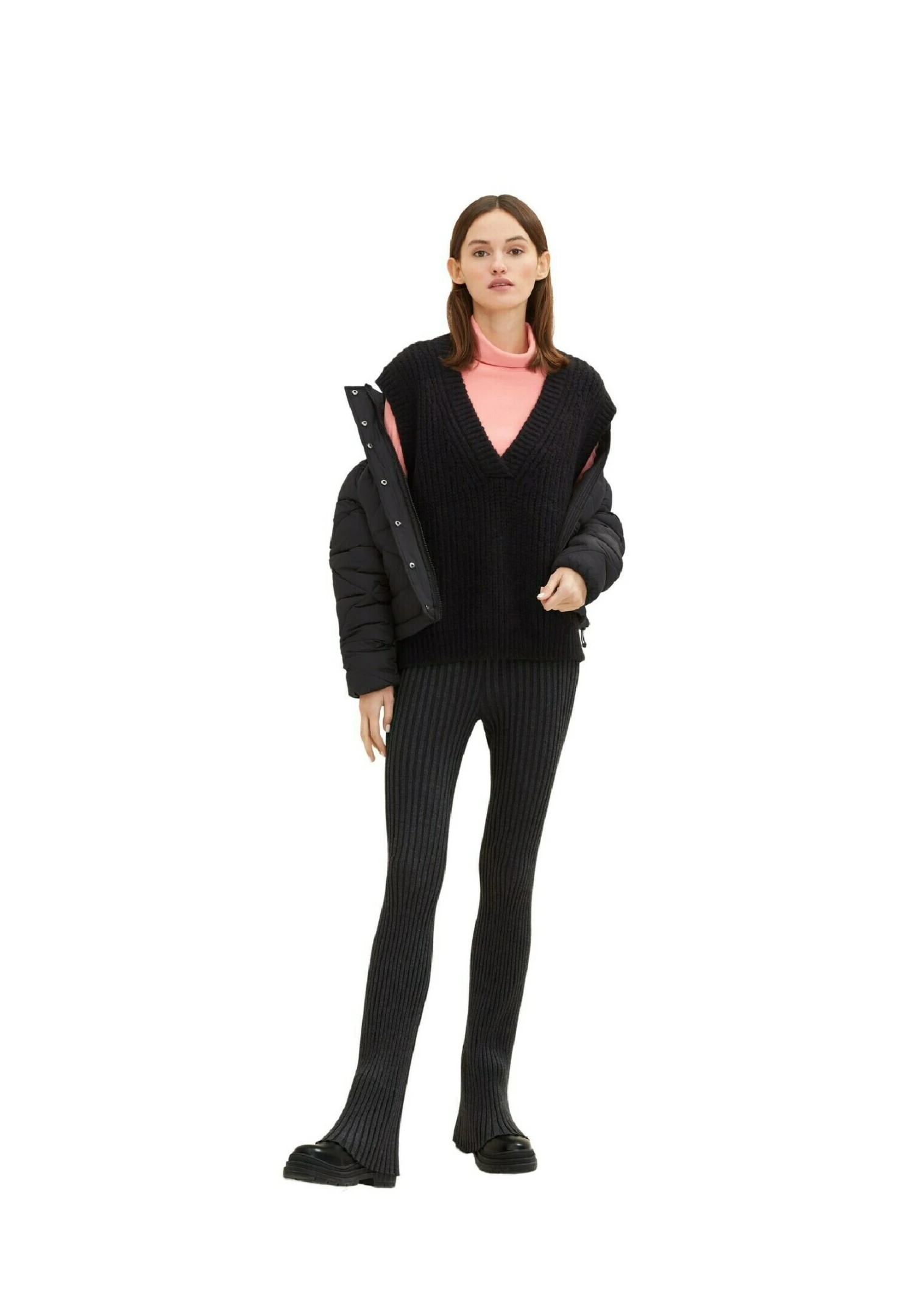 TOM TAILOR Denim Mit V-A - Trui - Deep Black 6 TOM TAILOR Denim Mit V-A - Trui - Deep Black - Afbeelding 4