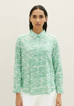 Tom Tailor With Collar - Overhemdblouse - Green Small Wavy Design