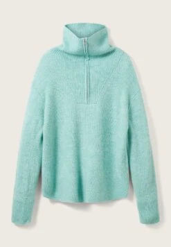 TOM TAILOR Denim Mit Troyer Kragen  - Trui - Reef Blue Melange -Tom Tailor Winkel d2d1358806af42d4bbb6bb123a21f4ae