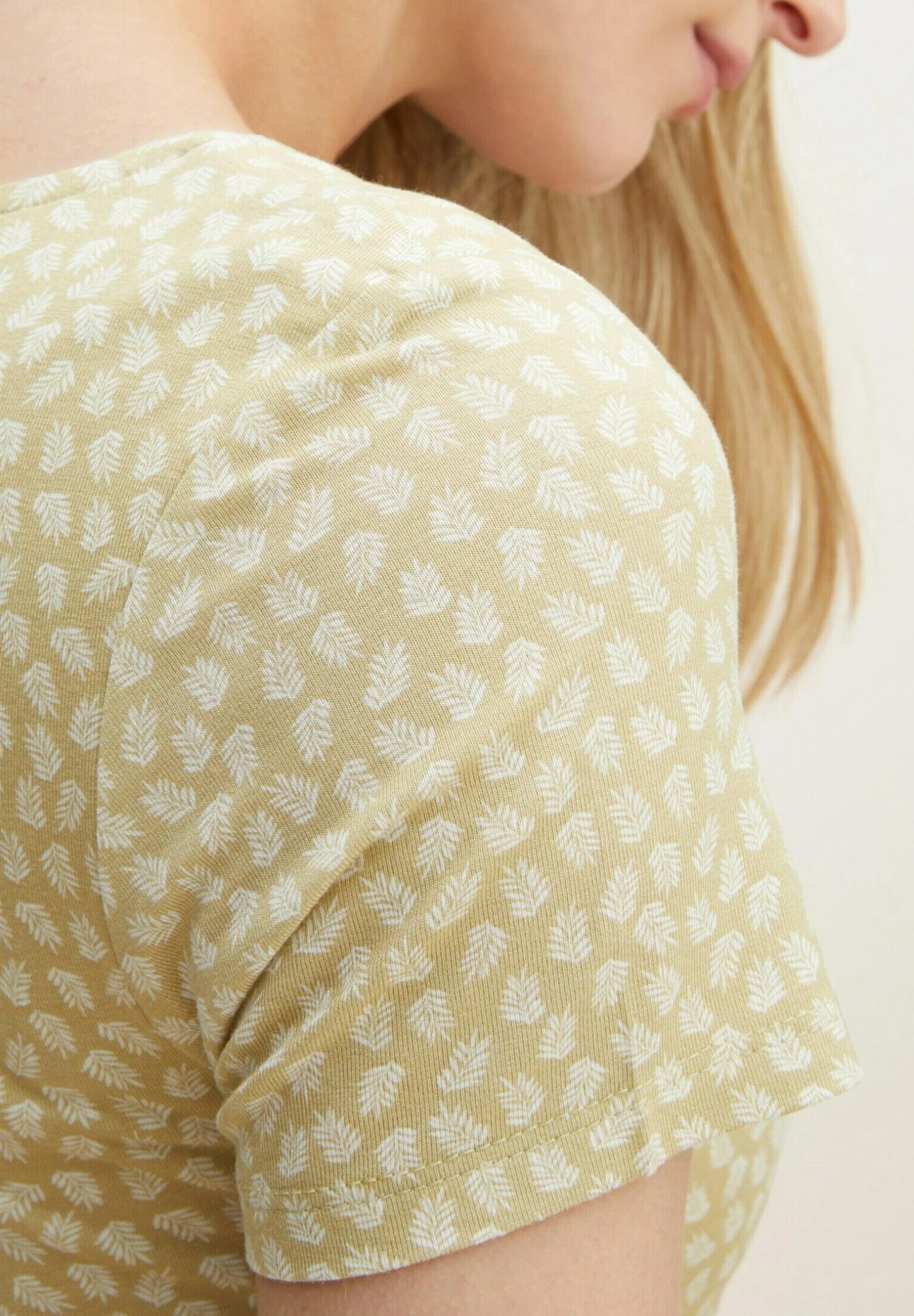 Tom Tailor Jerseyjurk - Green Small Leaf Design 6 Tom Tailor Jerseyjurk - Green Small Leaf Design - Afbeelding 4