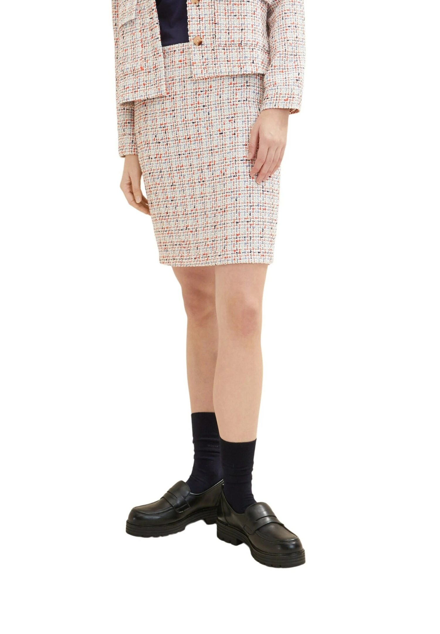 Tom Tailor Bouclé-Rock - Kokerrok - Blue Red Boucle 4 Tom Tailor Bouclé-Rock - Kokerrok - Blue Red Boucle - Afbeelding 2