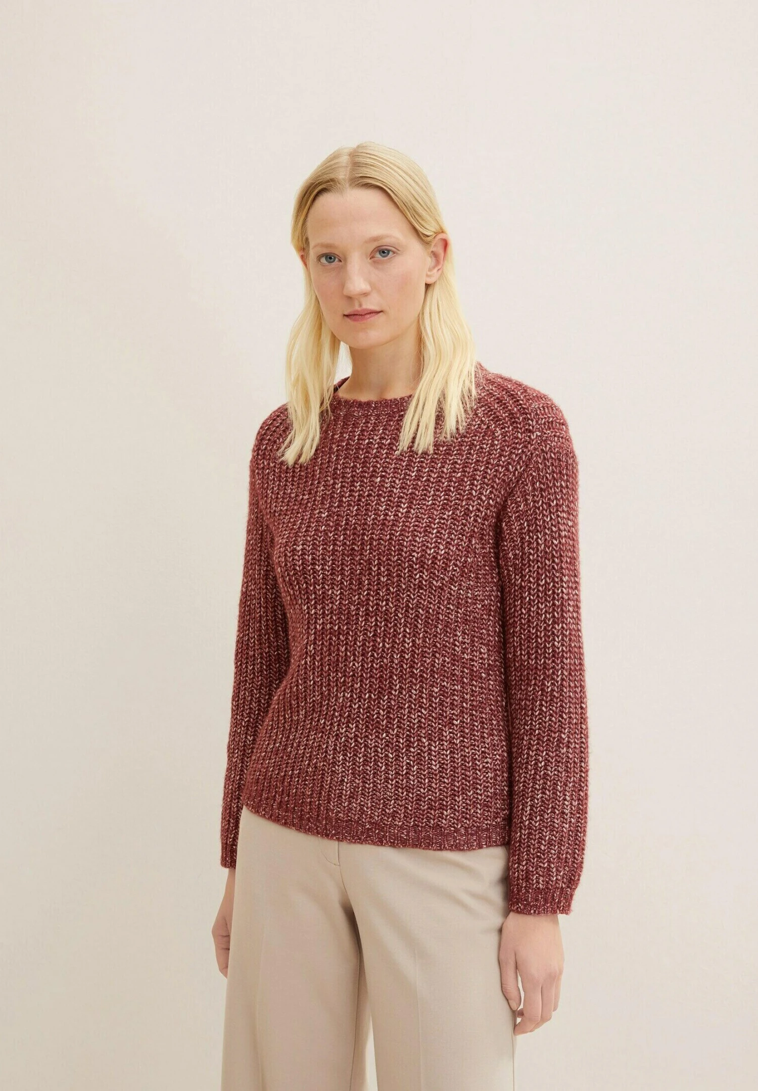 Tom Tailor Trui - Port Red Melange 3 Tom Tailor Trui - Port Red Melange