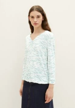 Tom Tailor Gemustertes - Blouse - Blue Small Wavy Design