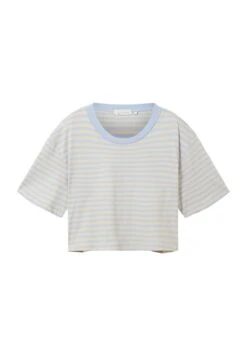 TOM TAILOR Denim Cropped - T-Shirt Print - Mid Blue Sand Stripe -Tom Tailor Winkel d73280982bee4e618c6895b60c5c3a86