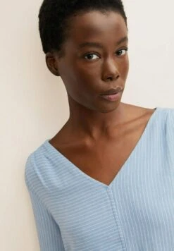 Tom Tailor Blouse - Blue White Vertical Stripe -Tom Tailor Winkel d899a02834854766b6cec420761d2813