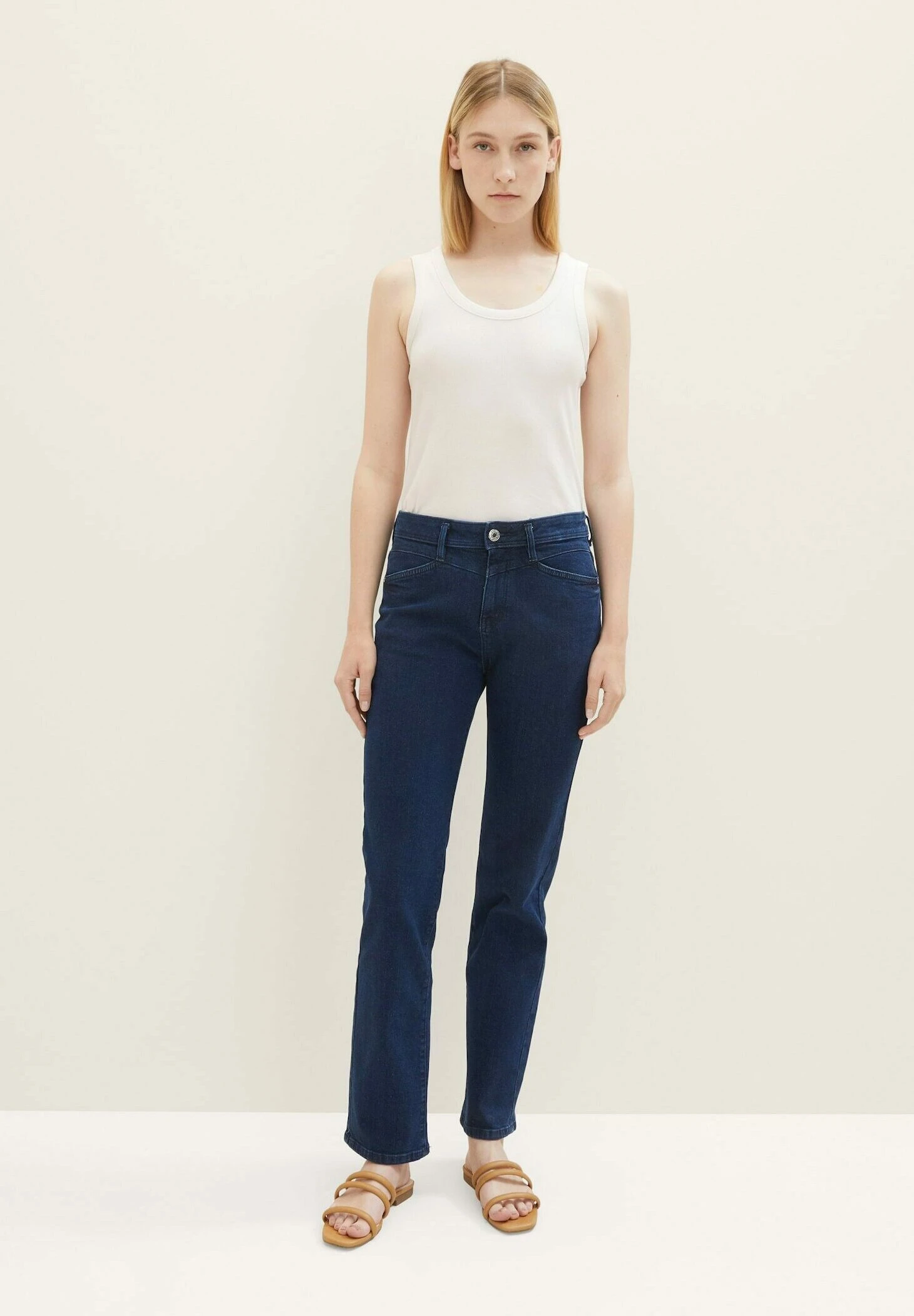 Tom Tailor Kate Straight - Straight Leg Jeans - Clean Dark Stone Blue Denim 7 Tom Tailor Kate Straight - Straight Leg Jeans - Clean Dark Stone Blue Denim - Afbeelding 5